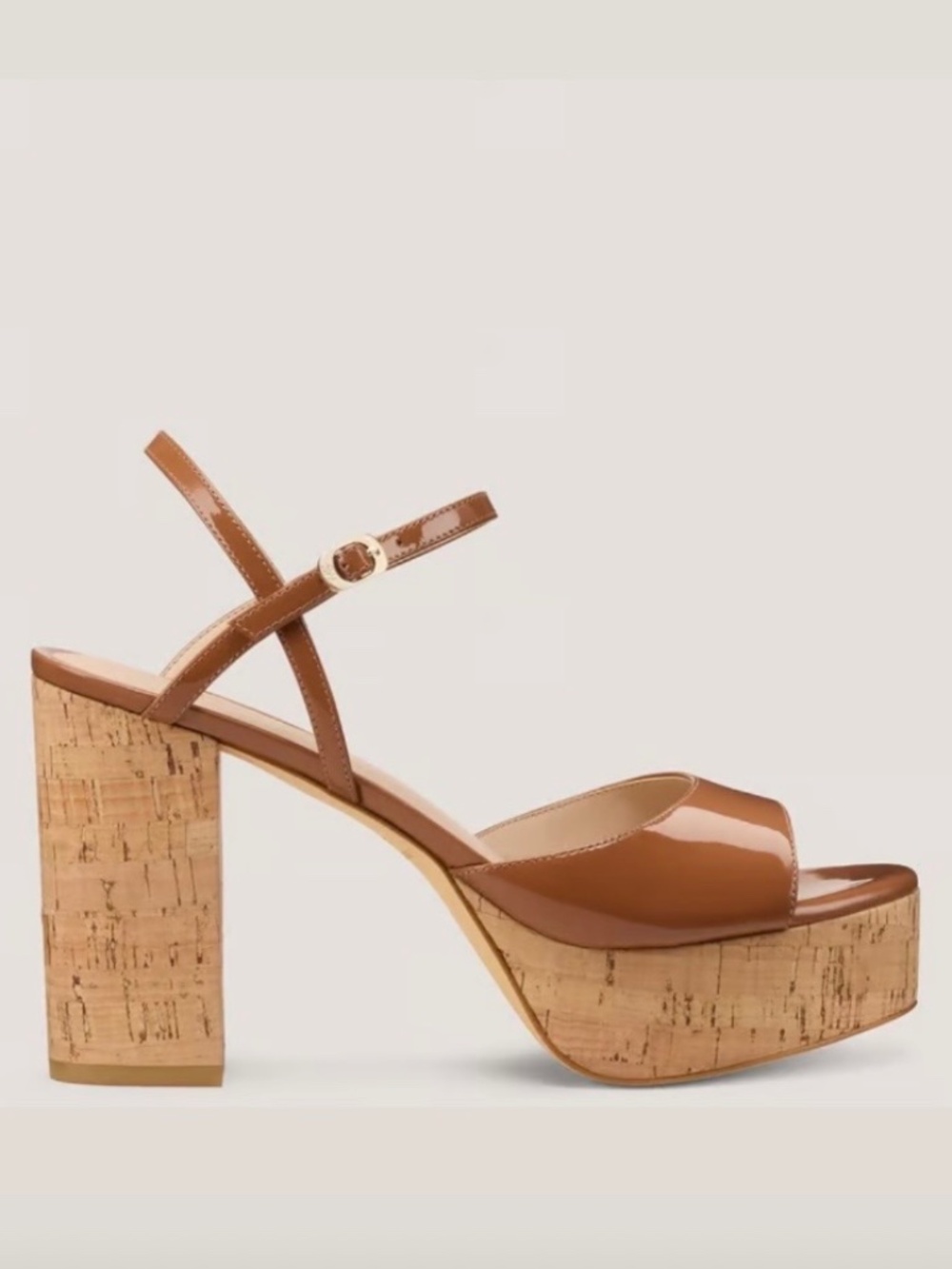 STUART WEITZMAN INGRID PLATFORM SANDAL - BROWN/CORK - SIZE 6 - Picture 5 of 6